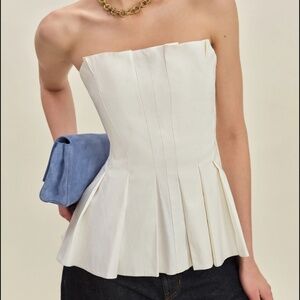 Reformation Ashlyn Top Ivory - Size 8